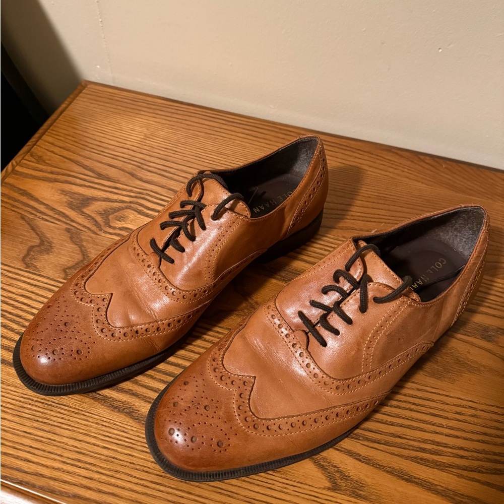 Cole Haan Men's Ledley Grand Wingtip Oxford Shoes Manmade Leather Size 10.5